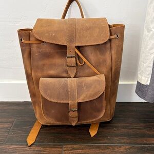 Brown Leather Backpack